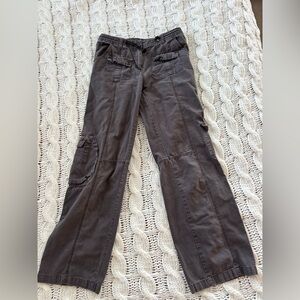 Brandy Melville Grey Cargo Pants Adjustable Low Waisted